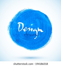 Blue acrylic paint circle, vector texture for your design