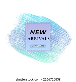 blue acrylic paint strokes on a white background.Newcomers sale sign top art paint background vector illustration. 