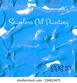 Blue acrylic seamless painting for web background. Vector illustration.