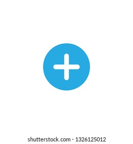 Blue add button sign illustration