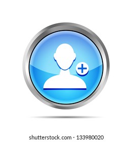 blue add friend icon on a white background