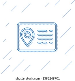 Blue Address book line icon isolated on white background. Telephone directory. Vector Illustration