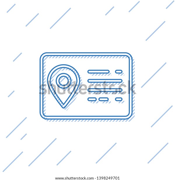 Blue Address Book Line Icon Isolated Stock Vector Royalty - 