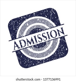Blue Admission rubber stamp