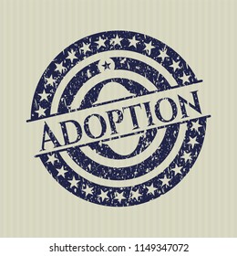 Blue Adoption grunge style stamp