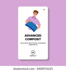 blue advanced composit vector. abstract data, digital future, internet computer blue advanced composit web flat cartoon illustration