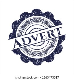 Blue Advert rubber grunge stamp