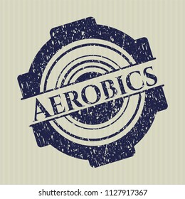 Blue Aerobics distressed rubber grunge stamp