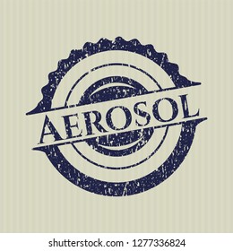 Blue Aerosol distressed rubber stamp with grunge texture