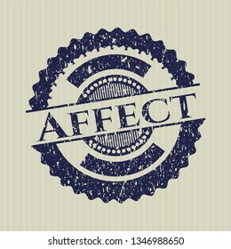 Blue Affect rubber stamp with grunge texture