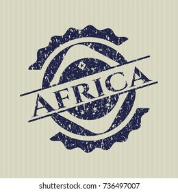 Blue Africa distressed grunge seal