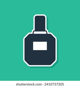 Blue Aftershave icon isolated on green background. Cologne spray icon. Male perfume bottle.  Vector
