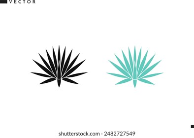 Blue agave icon. Succulent plant vector. Isolated agave on white background 