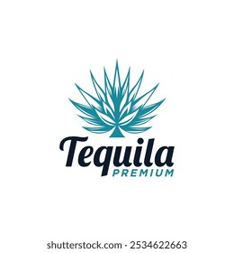 Planta Agave azul para Tequila Rótulo de bebida vintage ou Beverage Bar Pub Tavern Logo Design