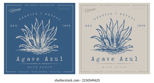 Blue Agave Vintage Logo Tequila Template
