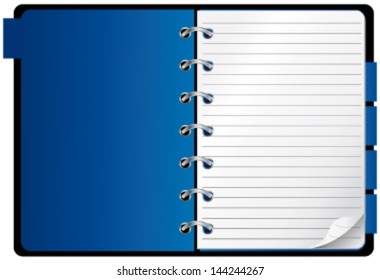 Blue agenda. Vector icon.