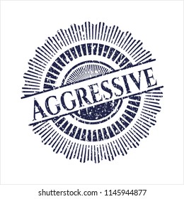 Blue Aggressive distressed rubber grunge stamp