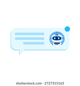 Vector de elementos de interfaz de usuario de notificación de chat de asistente de IA azul