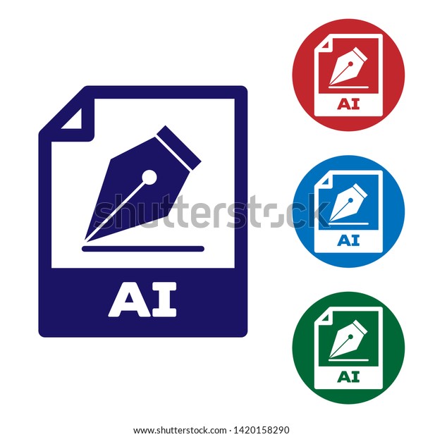 Blue Ai File Document Icon Download Stock Vector Royalty Free