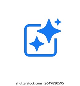 Blue Ai generated symbol. Artificial intelligence icon. Vector illustration.