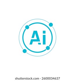 Blue ai logo with dots suitable for tech companies, artificial intelligence businesses, software development, online platforms, digital marketing, and IT services.
