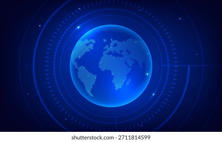 Fondo de tecnología de IA azul abstracto Anuncio terrestre