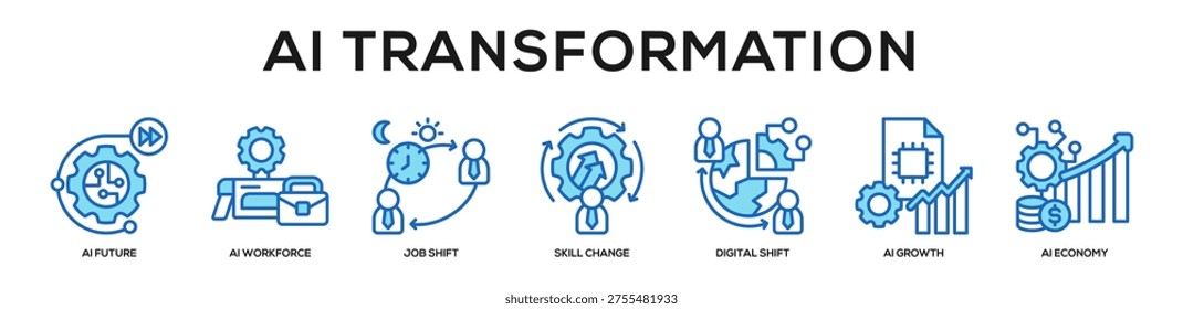 Blue - AI Transformation web banner icon vector illustration concept