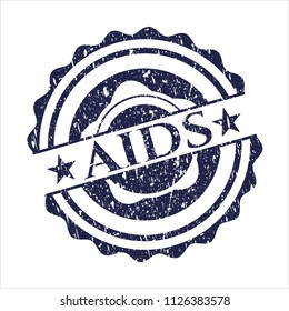 Blue AIDS distress rubber grunge texture seal