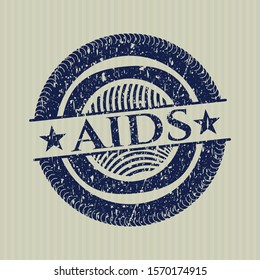 Blue AIDS rubber grunge texture seal