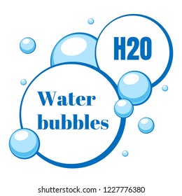 Blue air bubbles from water or chewing gum, foam. Blank speech. Templates for dialogs and messages, prices and discounts. Isolated white background. EPS10 vector illustration.