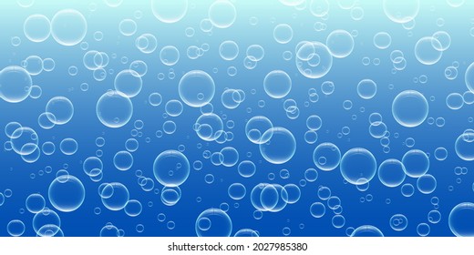 Blue air bubbles in water vector illustration