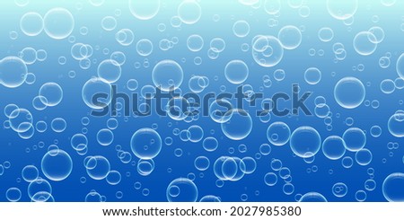 Blue air bubbles in water vector illustration