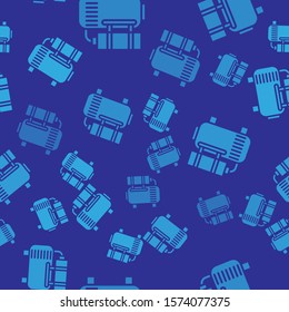 Blue Air compressor icon isolated seamless pattern on blue background.  Vector Illustration