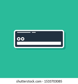 Blue Air conditioner icon isolated on green background. Split system air conditioning. Cool and cold climate control system.  Vector Illustration