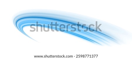 Blue air flow and wind stream effect. The winter breeze creates ripples, with flowing waves of cool blue air. Dynamic light beams and laser glows add motion and energy to the design. PNG.