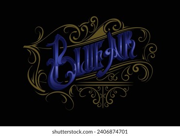 BLUE AIR lettering custom logo design