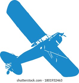 Blue aircraft icon logo on white background vector illustration