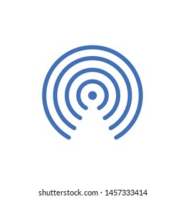 Blue Airdrop icon isolated on white background. Router symbol modern simple vector icon for website design, mobile app, ui. Vector Illustration