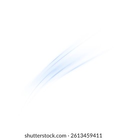 Blue airflow effect with dynamic waves and cool breeze motion. Abstract stream symbolizing filtration, freshness, and purification. PNG ideal for conditioner or clean tech visuals.