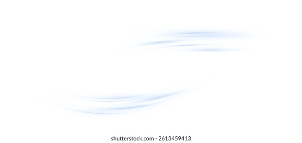 Blue airflow effect with dynamic waves and cool breeze motion. Abstract stream symbolizing filtration, freshness, and purification. PNG ideal for conditioner or clean tech visuals.