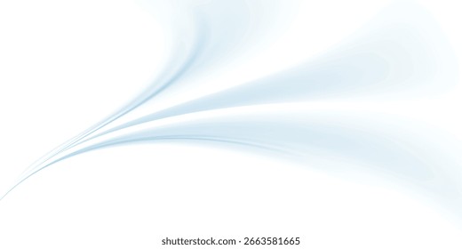 Blue airflow effect with dynamic waves and cool breeze motion. Abstract stream symbolizing filtration, freshness, and purification. PNG ideal for conditioner or clean tech visuals