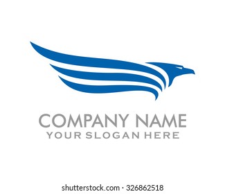 blue airline airways flight eagle hawk silhouette logo image icon