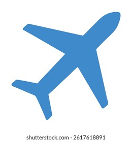  blue airplane icon isolated on white