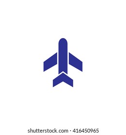 Blue airplane icon vector
