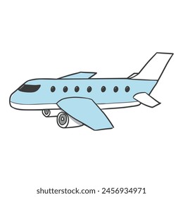 blue airplane illustration isolated vector	
