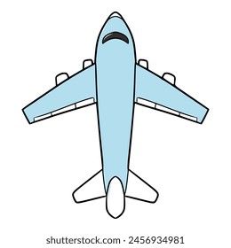 blue airplane illustration isolated vector	
