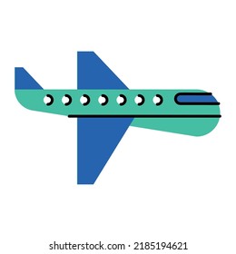 blue airplane mean transport icon