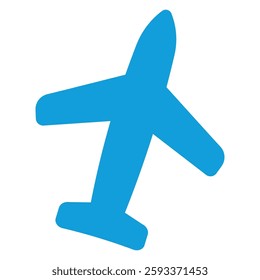 Blue airplane silhouette icon vector