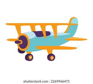 icono infantil del juguete del avión azul