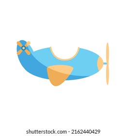 blue airplane toy isolated icon
